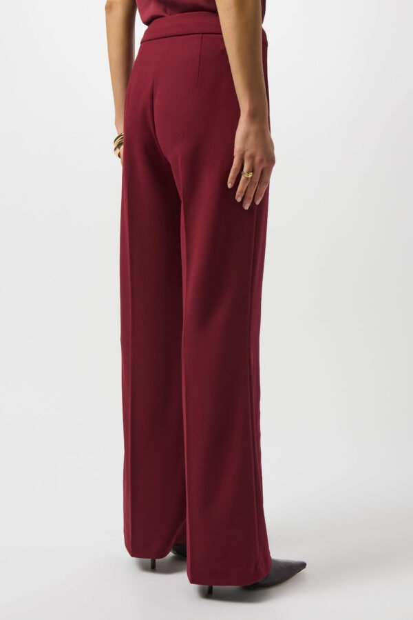 Joseph Ribkoff Scuba Crepe Wide-Leg Pants 253073 Merlot - Afbeelding 5