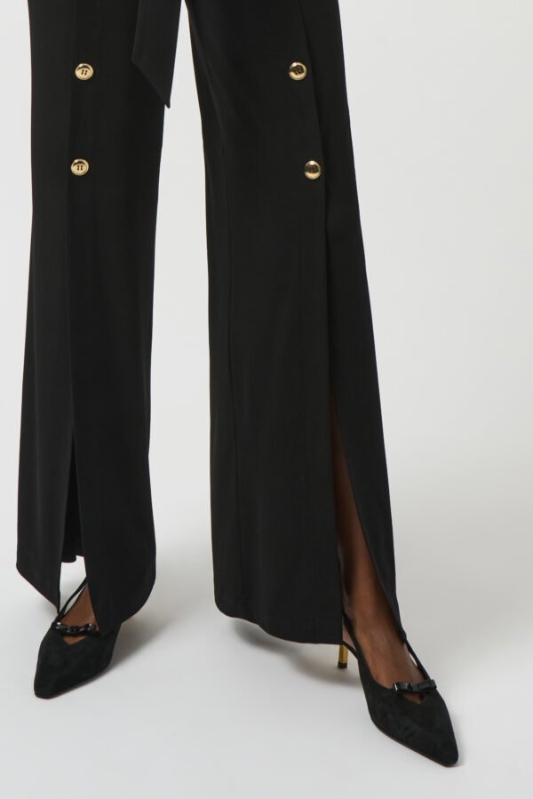 Joseph Ribkoff Moss Crepe Wide-Leg Jumpsuit 253119 Zwart - Afbeelding 4