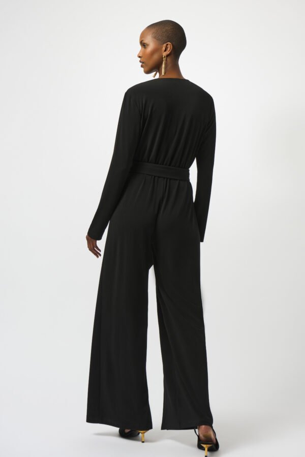 Joseph Ribkoff Moss Crepe Wide-Leg Jumpsuit 253119 Zwart - Afbeelding 6