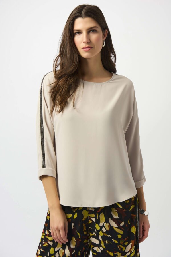 Joseph Ribkoff Recycled Soft Twill Boxy Top 253214 Moonstone