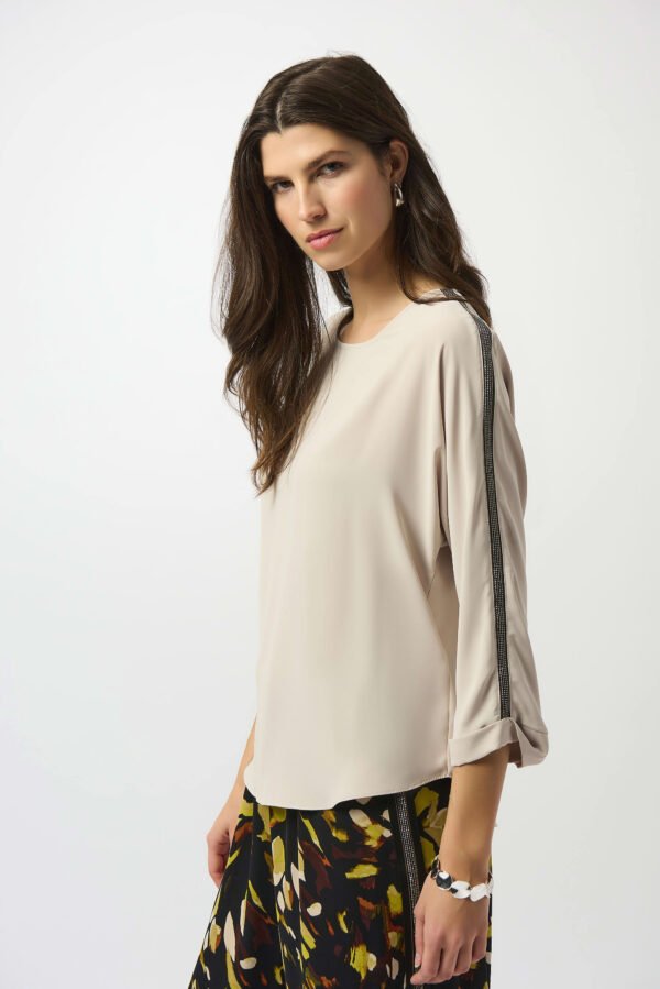 Joseph Ribkoff Recycled Soft Twill Boxy Top 253214 Moonstone - Afbeelding 4