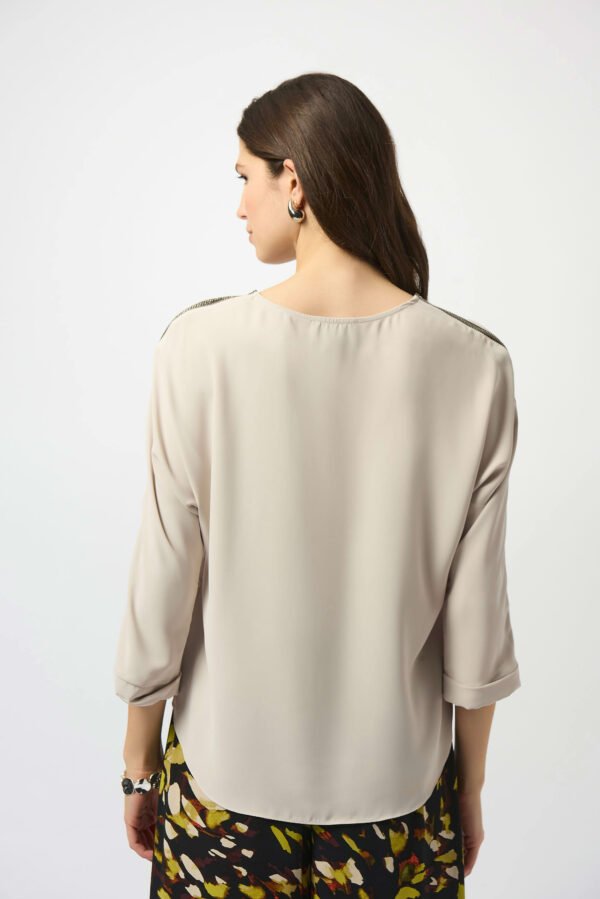 Joseph Ribkoff Recycled Soft Twill Boxy Top 253214 Moonstone - Afbeelding 6