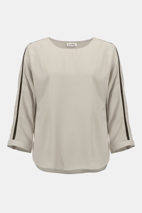 Joseph Ribkoff Recycled Soft Twill Boxy Top 253214 Moonstone - Afbeelding 7