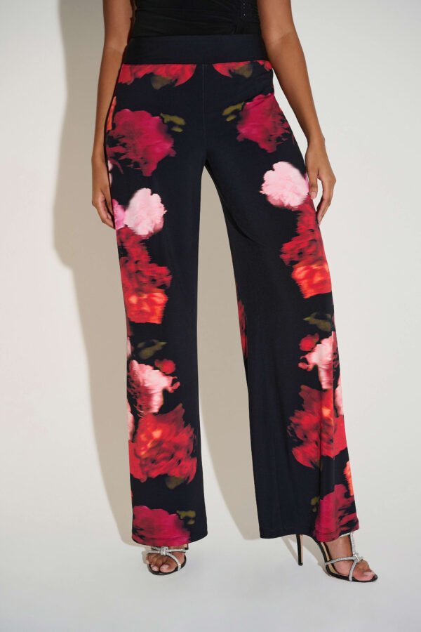 Joseph Ribkoff Silky Knit Bloemenprint Wide-Leg Broek 253767 Black/Multi
