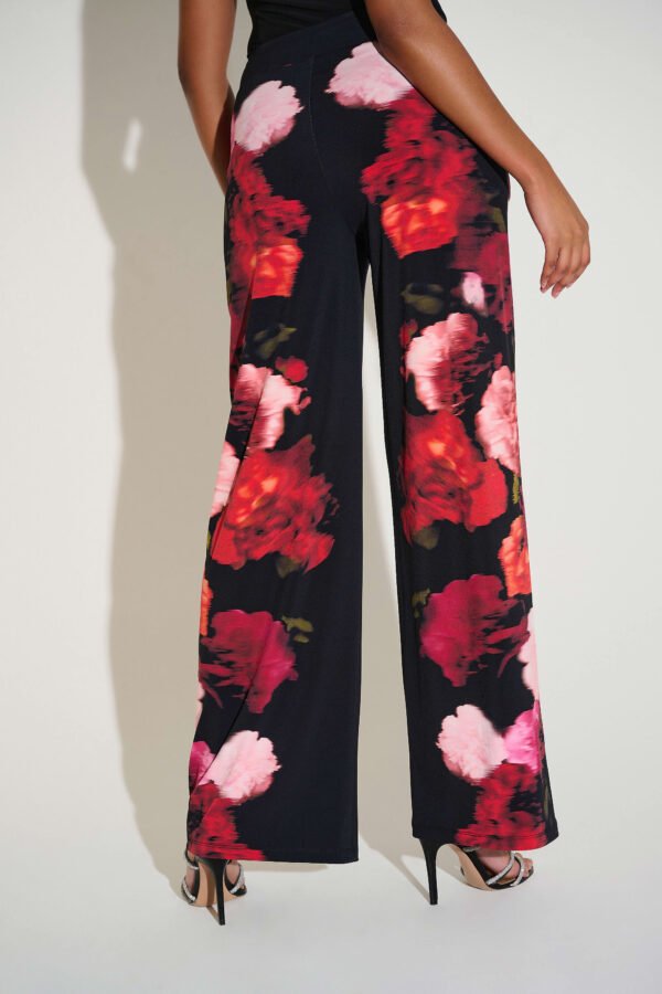 Joseph Ribkoff Silky Knit Bloemenprint Wide-Leg Broek 253767 Black/Multi - Afbeelding 5