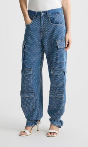 Liu Jo Cargo Jeans Strass UA5169DS069 Blue