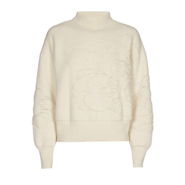 Caroline Biss Cozy Trui Bloemreliëf 4215 Cream - Afbeelding 8