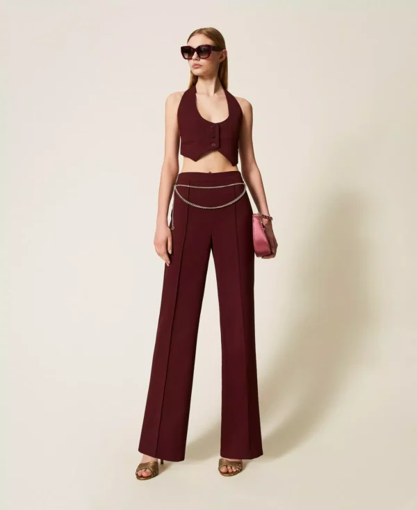 Twinset Crêpe Cady Palazzo Broek Ceintuur 252TP2281 Winestasting