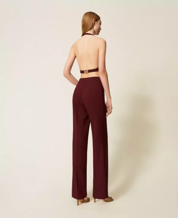 Twinset Crêpe Cady Palazzo Broek Ceintuur 252TP2281 Winestasting - Afbeelding 6