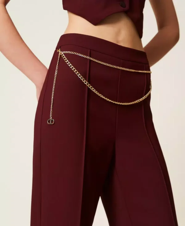 Twinset Crêpe Cady Palazzo Broek Ceintuur 252TP2281 Winestasting - Afbeelding 2