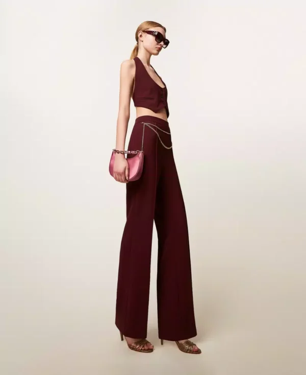 Twinset Crêpe Cady Palazzo Broek Ceintuur 252TP2281 Winestasting - Afbeelding 3