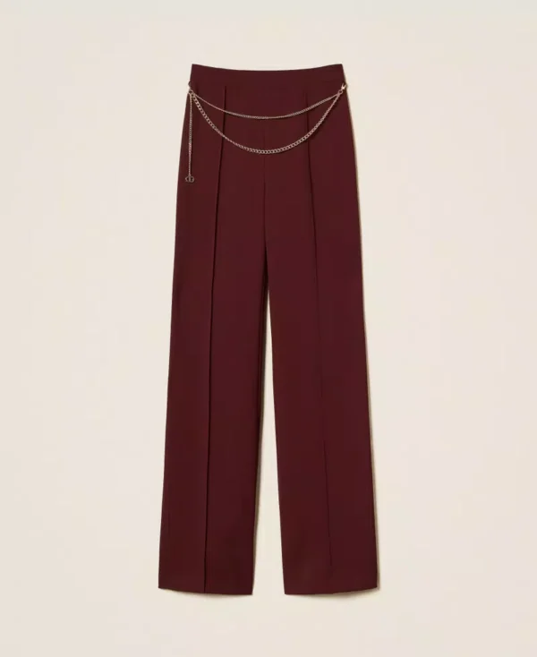 Twinset Crêpe Cady Palazzo Broek Ceintuur 252TP2281 Winestasting - Afbeelding 7