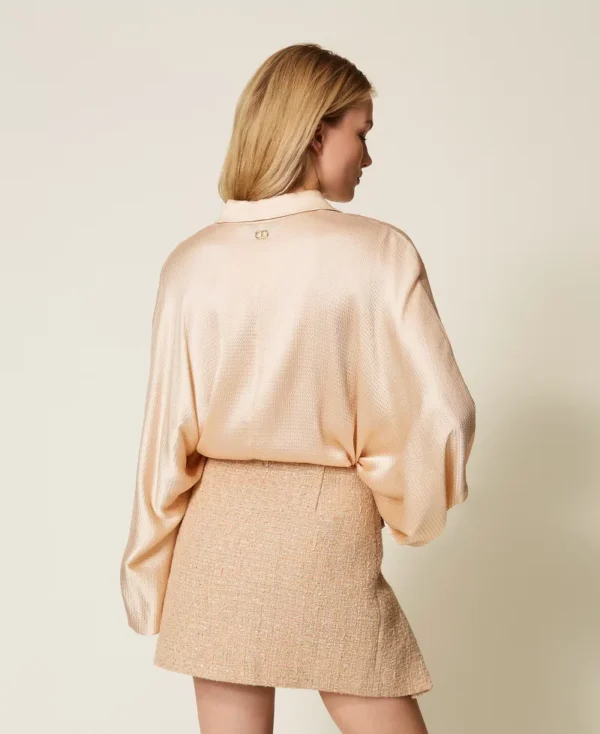 Twinset Satijnen Blouse Ballonmouwen 252TP2362 Parchment Beige - Afbeelding 7