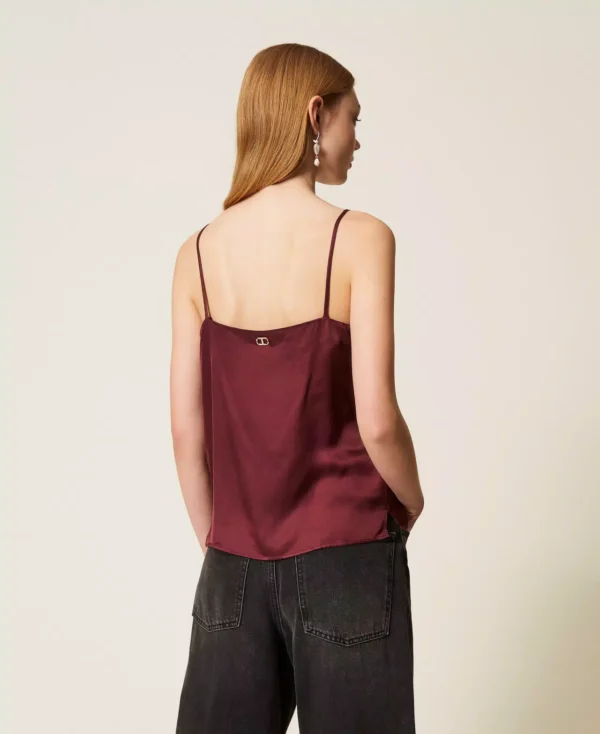 Twinset Satijnen Top Kant 252TP2481 Wine Tasting - Afbeelding 6