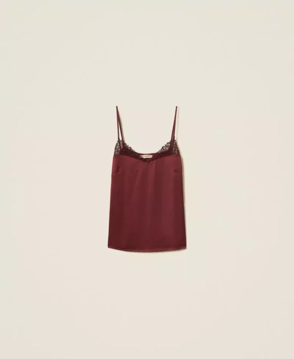 Twinset Satijnen Top Kant 252TP2481 Wine Tasting - Afbeelding 7