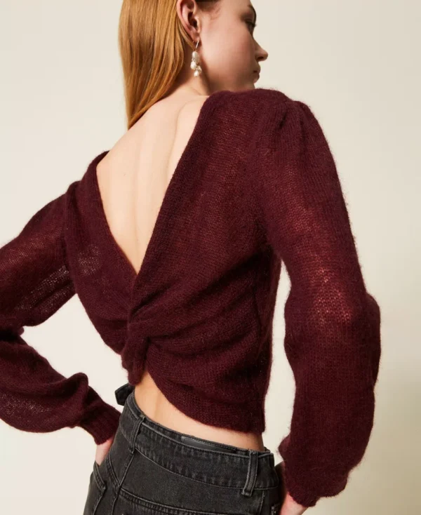 Twinset Mohair Blend Knit Trui 252TP3525 Winetasting - Afbeelding 6