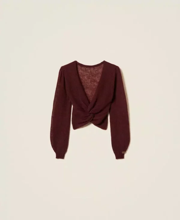 Twinset Mohair Blend Knit Trui 252TP3525 Winetasting - Afbeelding 9