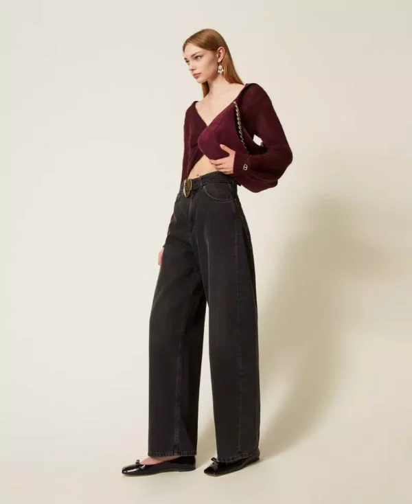 Twinset Mohair Blend Knit Trui 252TP3525 Winetasting - Afbeelding 3