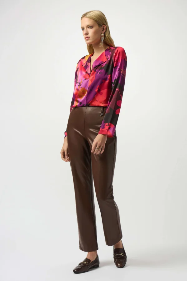 Joseph Ribkoff Recycled Satin Top Bloemenprint 253075 Black/Multi - Afbeelding 5