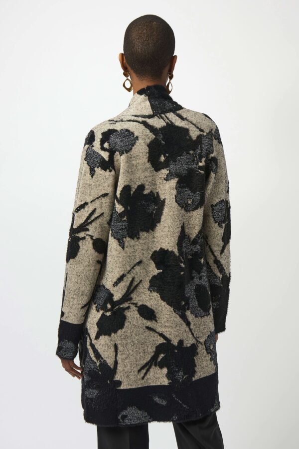 Joseph Ribkoff Gebreid Lang Vest 253956 Champagne/Zwart - Afbeelding 5