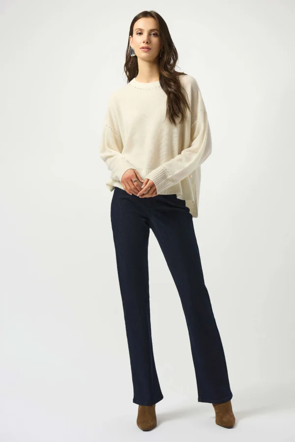 Joseph Ribkoff Cashmere Trui Studs 253980 Vanilla - Afbeelding 2