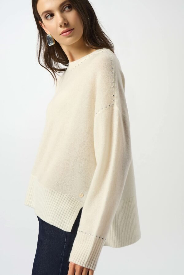 Joseph Ribkoff Cashmere Trui Studs 253980 Vanilla