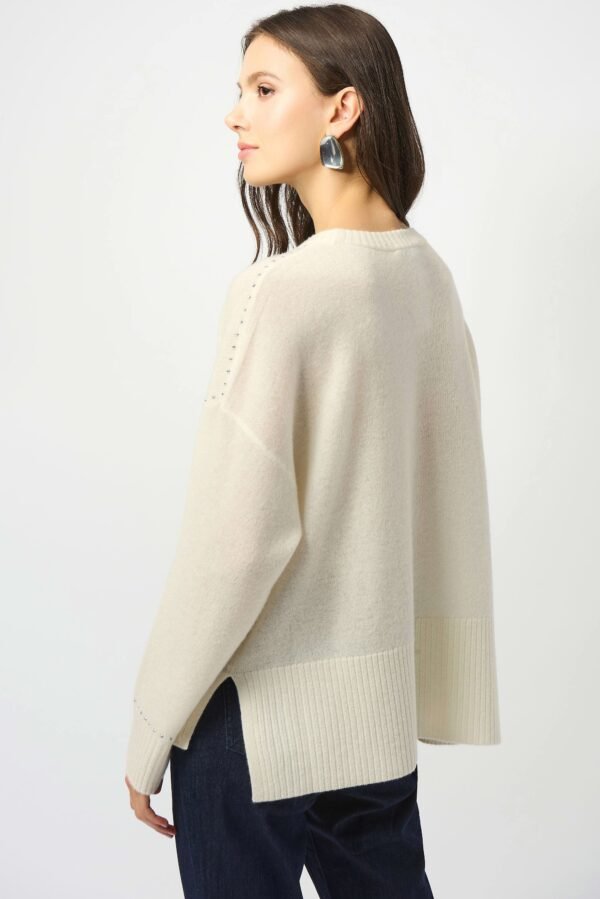 Joseph Ribkoff Cashmere Trui Studs 253980 Vanilla - Afbeelding 3