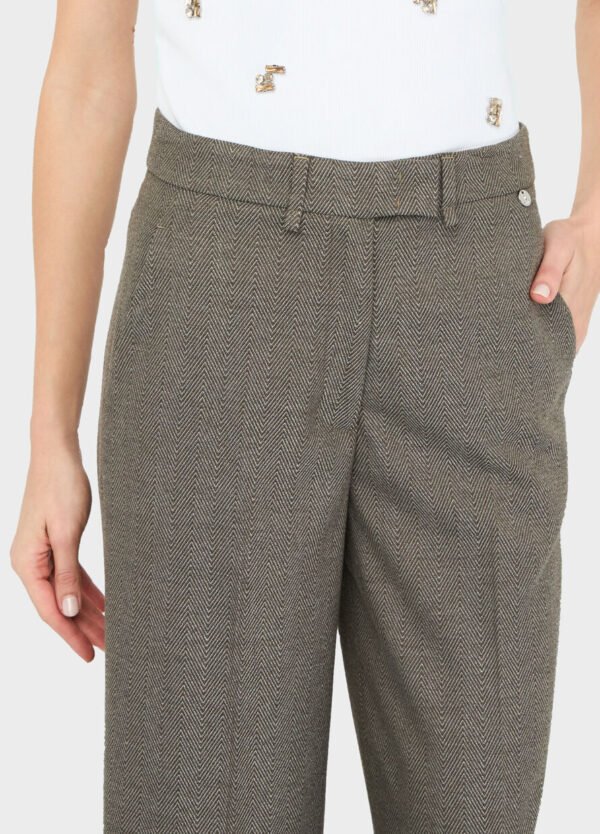 Liu Jo Rechte Broek Plooinaad CF5372-T054A Donker Beige - Afbeelding 3