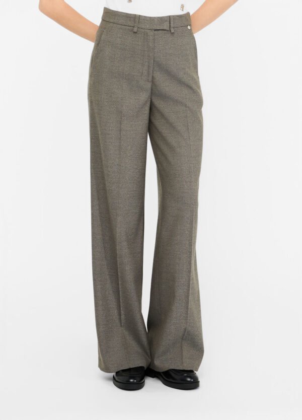Liu Jo Rechte Broek Plooinaad CF5372-T054A Donker Beige