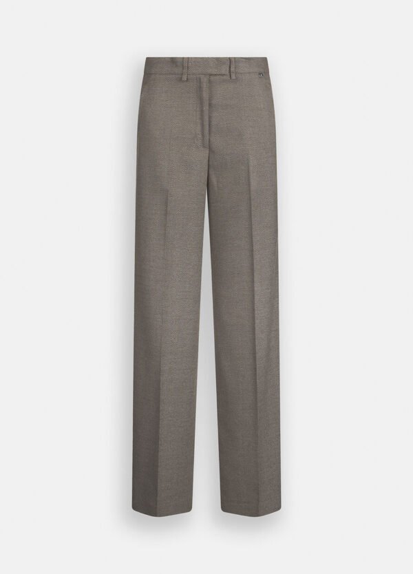 Liu Jo Rechte Broek Plooinaad CF5372-T054A Donker Beige - Afbeelding 8
