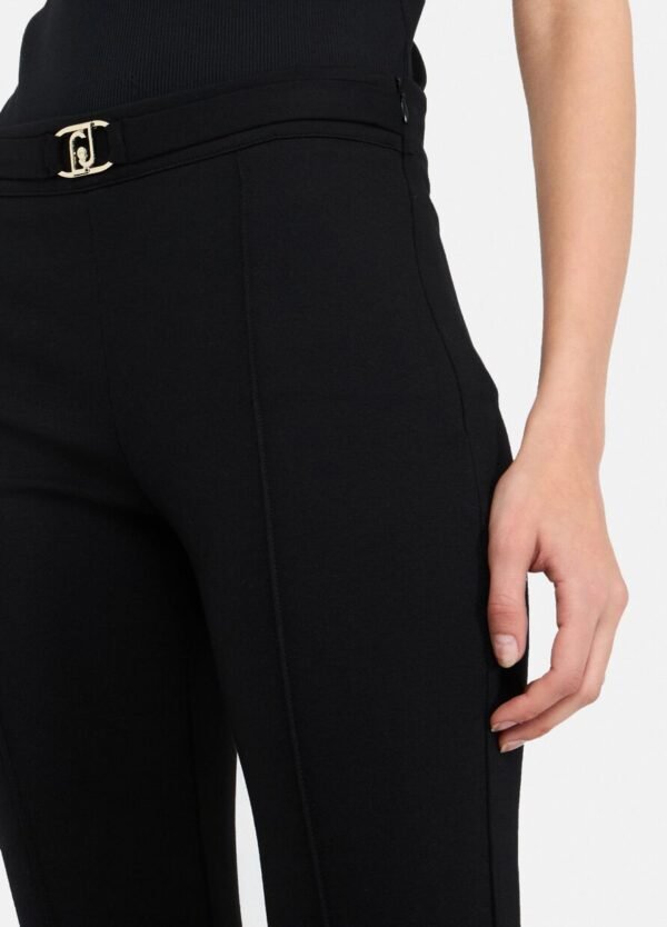 Liu Jo Flared Broek Logo-Riem MF5143-J9189 Zwart - Afbeelding 5
