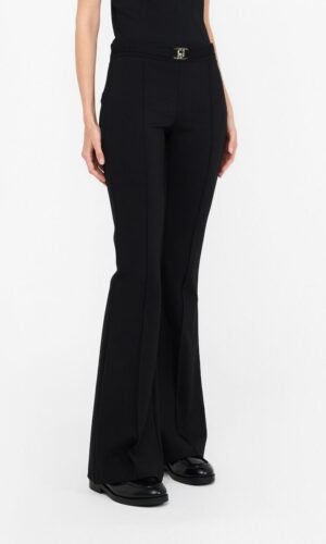 Liu Jo Flared Broek Logo-Riem MF5143-J9189 Zwart