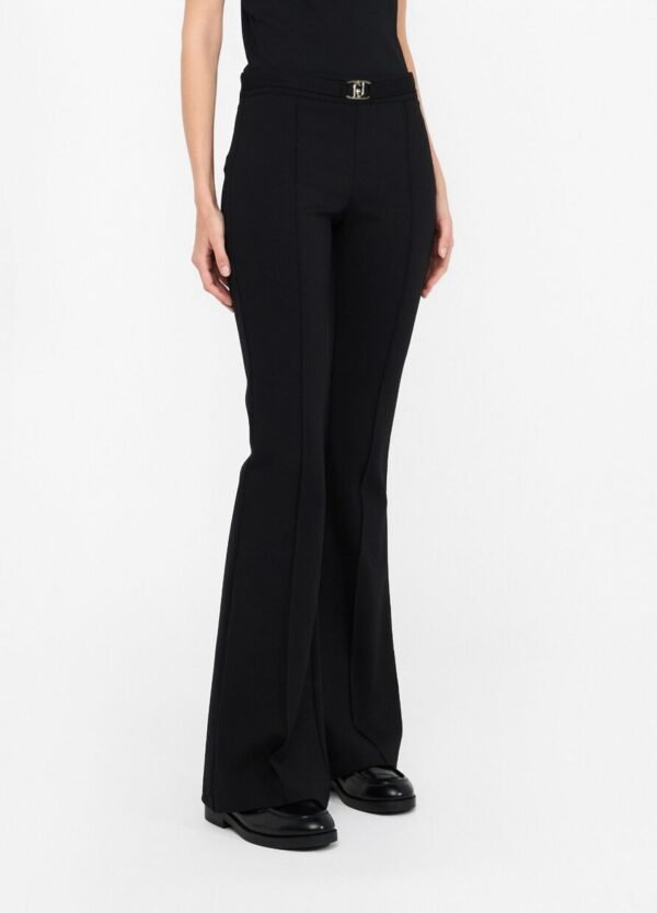 Liu Jo Flared Broek Logo-Riem MF5143-J9189 Zwart