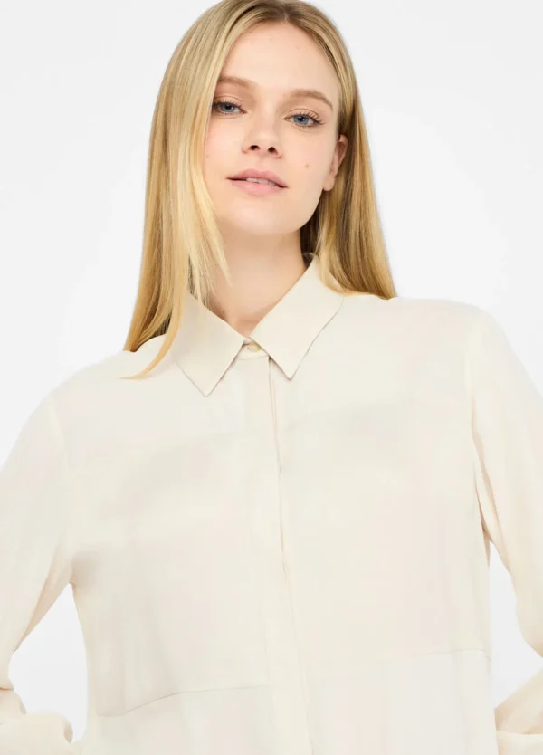 Liu Jo Crêpe de Chine Blouse MF5106-T2578 Licht Beige - Afbeelding 4