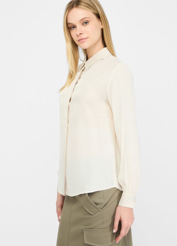 Liu Jo Crêpe de Chine Blouse MF5106-T2578 Licht Beige - Afbeelding 3