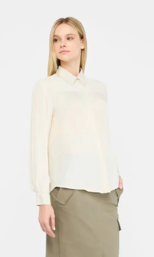 Liu Jo Crêpe de Chine Blouse MF5106-T2578 Licht Beige