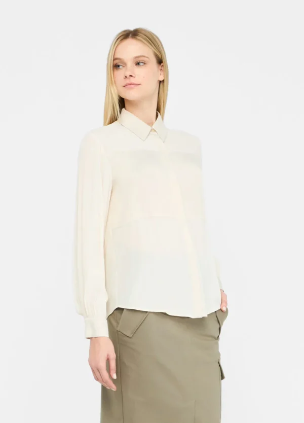 Liu Jo Crêpe de Chine Blouse MF5106-T2578 Licht Beige