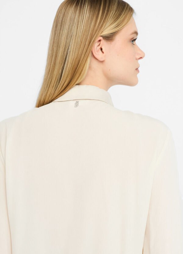 Liu Jo Crêpe de Chine Blouse MF5106-T2578 Licht Beige - Afbeelding 6