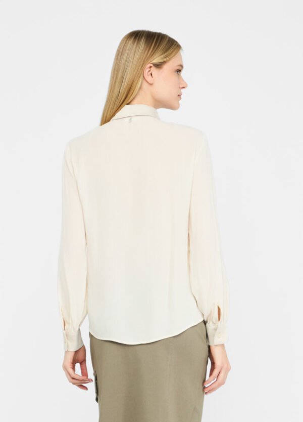 Liu Jo Crêpe de Chine Blouse MF5106-T2578 Licht Beige - Afbeelding 7