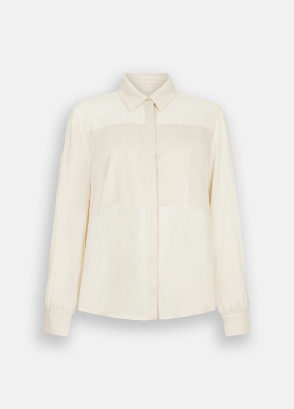 Liu Jo Crêpe de Chine Blouse MF5106-T2578 Licht Beige - Afbeelding 8