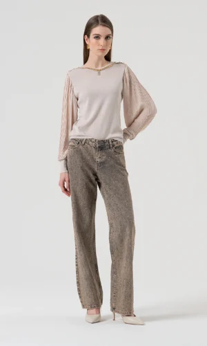 Fracomina Flared Jeans FR25WV2014D419R9 Dirty Wash Denim