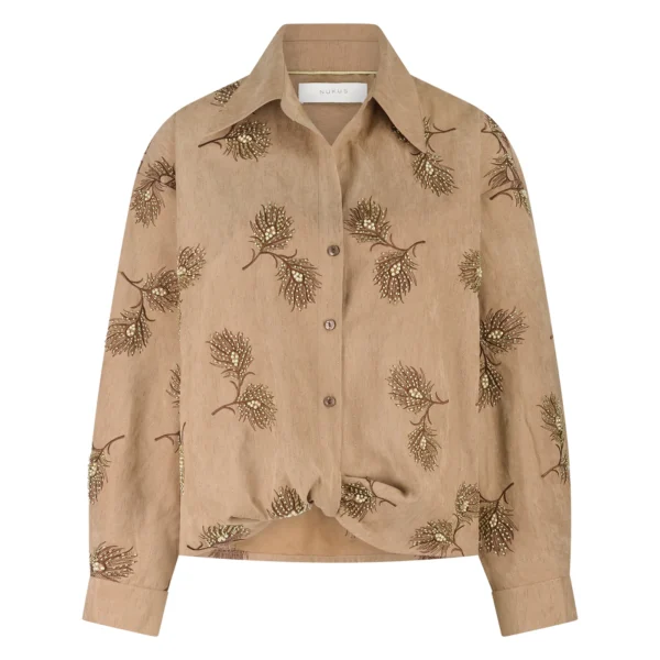 Nukus Iris Blouse NKF02078 Embroidery Camel - Afbeelding 8