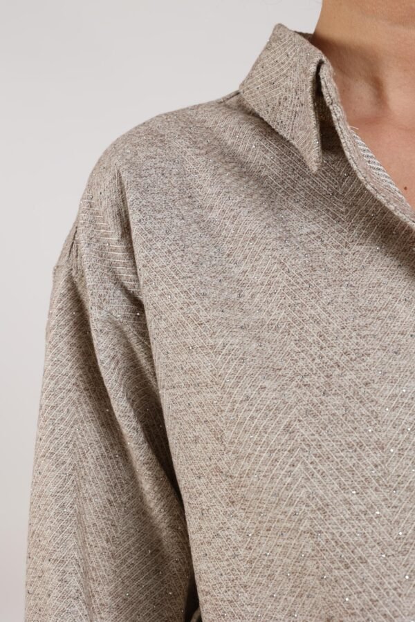 Nukus Blouse Lara Strass NKF02047 Zand - Afbeelding 5