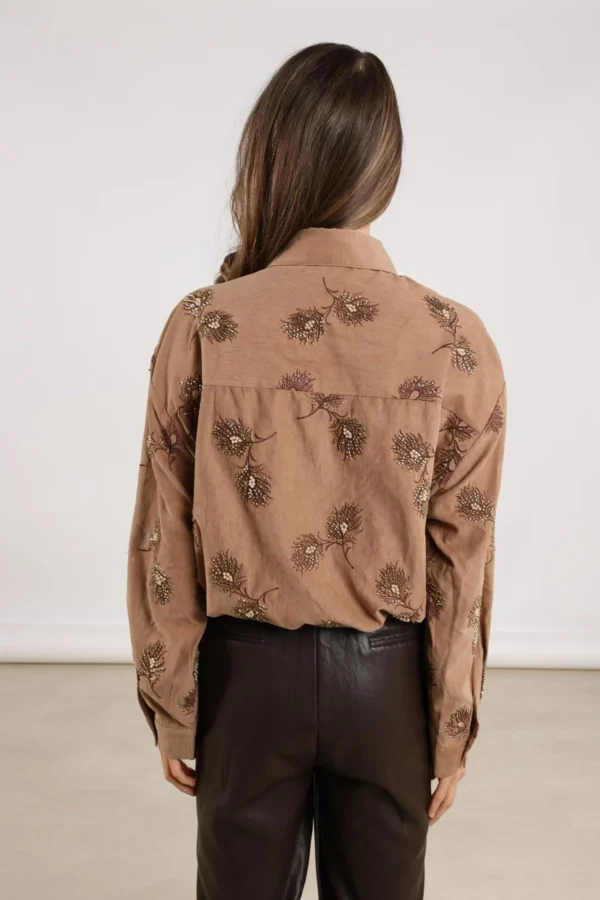 Nukus Iris Blouse NKF02078 Embroidery Camel - Afbeelding 7