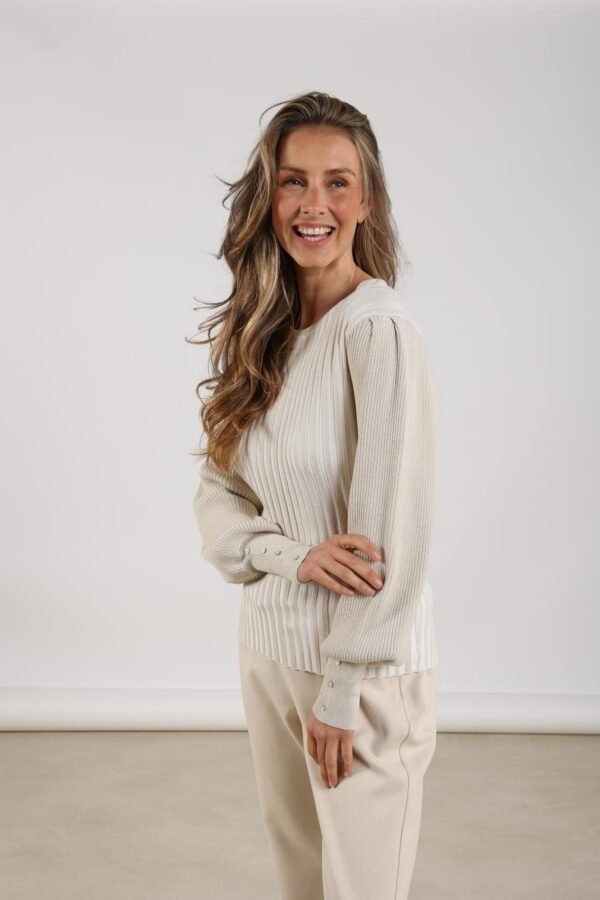 Nukus Trui Mulberry Lurex NKF03024 Off White - Afbeelding 3