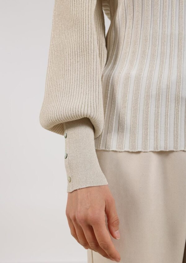 Nukus Trui Mulberry Lurex NKF03024 Off White - Afbeelding 5
