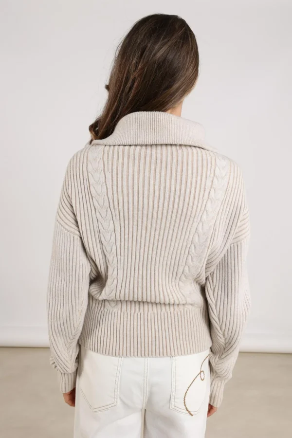 Nukus Clair Trui Zipper NKF03025 Sand - Afbeelding 5