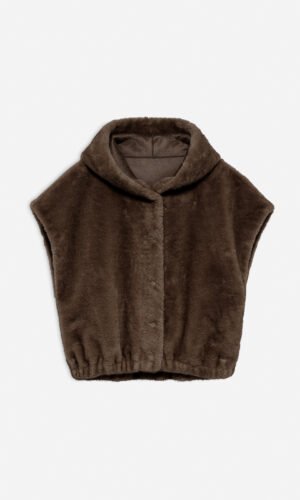 Studio AR Gilet Olena Reversible Faux Mink 05TL256038.01 Choco