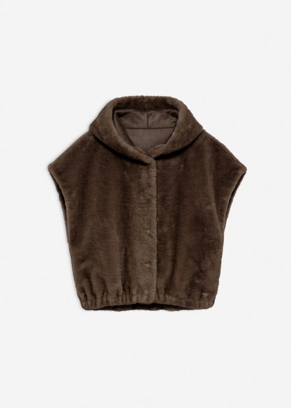 Studio AR Gilet Olena Reversible Faux Mink 05TL256038.01 Choco
