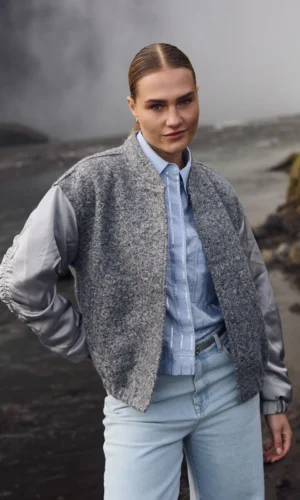 Nukus Baltimore Jacket Satin NKF13057 Licht Grijs